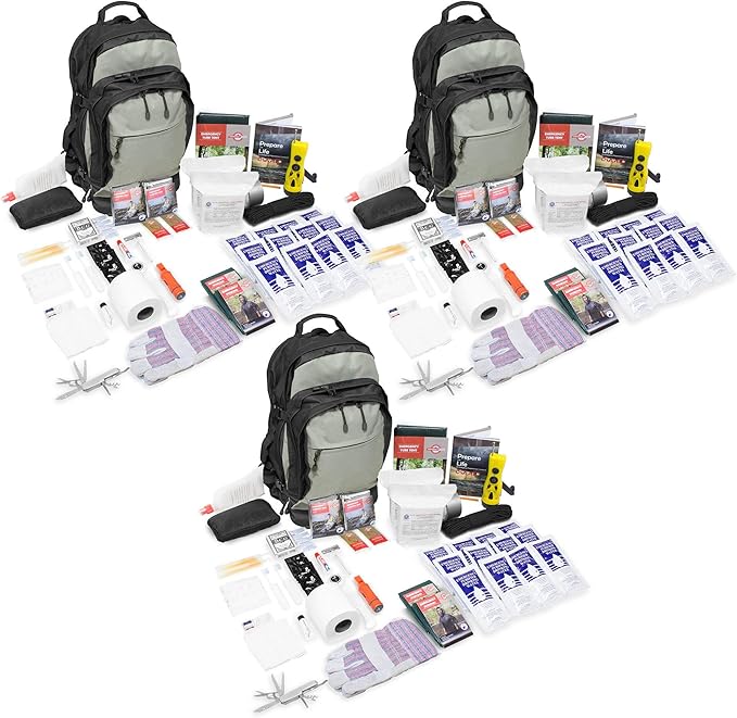 Urban Survival Bug-Out Bag/Go Bag and Disaster Survival Supplies for up to 6 People | Survival Kit for Wildfires, Hurricane, Civil Unrest & More