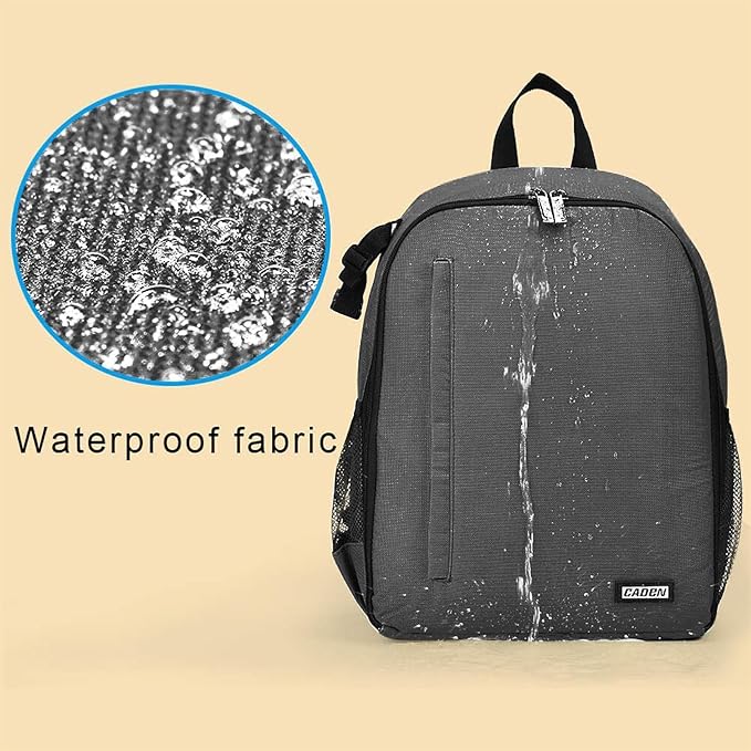 CADeN Camera Backpack Bag Professional for DSLR/SLR Mirrorless Camera Waterproof, Camera Case Compatible for Sony Canon Nikon Camera and Lens Tripod Accessories Gray