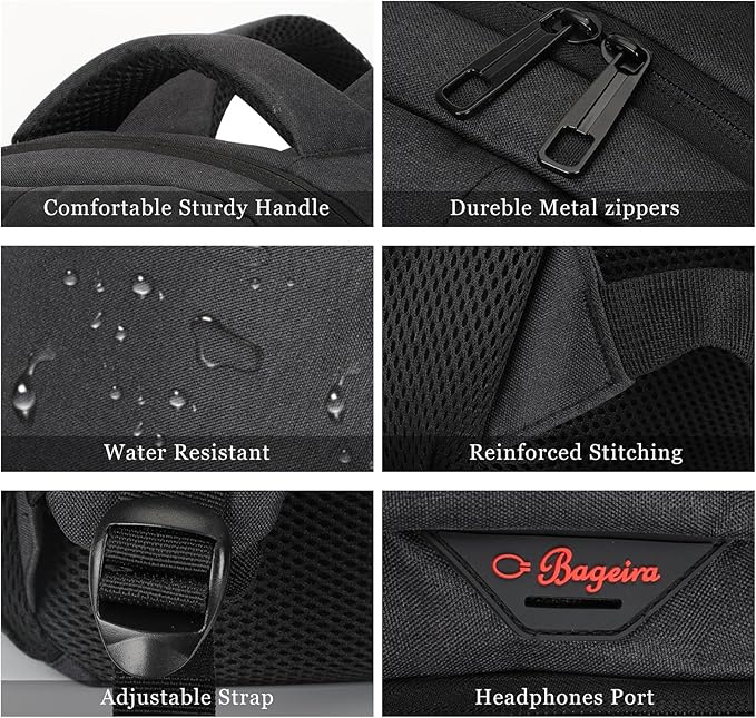 Black Backpack for School, School Backpack for Boys Girls Teens, Backpacks for Men Women, College Back Pack, Book Bag, Water Resistant Bookbag, mochilas escolares para adolescentes