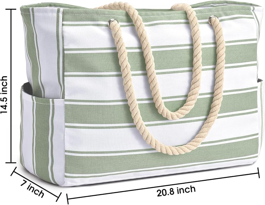 Becokan Beach Bags for Women Large Waterproof Beach Tote Bag Zipper Beach Bags Waterproof Sandproof Swim Pool Bag Large Tote