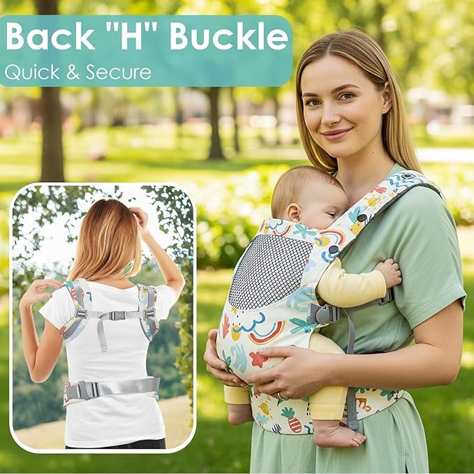 Newborn Baby Front Carrier Backpack, Toddler Baby Body Carrier, 7-66 Lbs Ergonomic Design, Lumbar Support, Lightweight