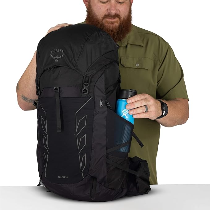 Osprey Talon 33L Men's Lightweight Hiking Backpack with Hipbelt, Green Canopy/Pine Leaf, Extended Fit