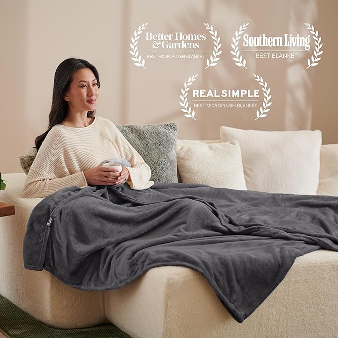 Bare Home Fleece Blanket - King Size - Ultra-Soft Lightweight for Bed, Sofa, and Couch - Luxury Microplush - Cozy Warm Blanket (King, Forged Iron Grey)