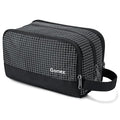 Gonex Travel Toiletry Bag Nylon, Dopp Kit Shaving Bag Toiletry Organizer Check Patten (Black)