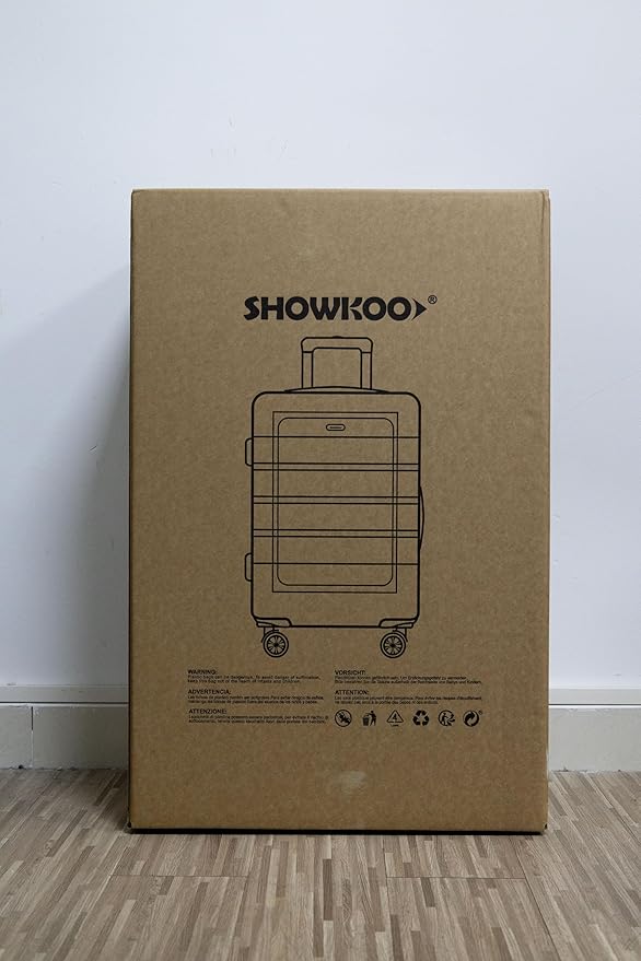 SHOWKOO Luggage Sets Expandable PC+ABS Durable Suitcase Double Wheels TSA Lock Blue