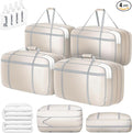 DIMJ Large Compression Comforter Storage Bag with Carry Handls, 100L Washable Blanket Storage Packing Totes, Space Saving Containers For Pillow, Clothes, Bedding, 4 PCS