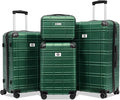 Luggage Sets 4 Piece, ABS PC Lightweight Suitcases with Wheels, Hardshell Luggage Sets Suitcase set with TSA Lock Green (12in 20in 24in 28in)