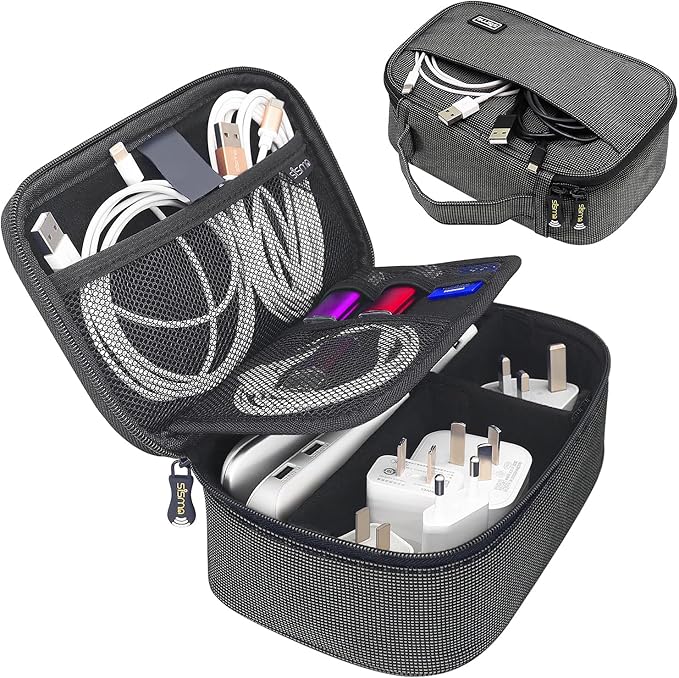 sisma Travel Electronics Organizer Tech Accessories Case Small Carrying Bag for Charging Cables Phone Chargers USB Plugs Power Cords Earbuds Adapter - Special Edition