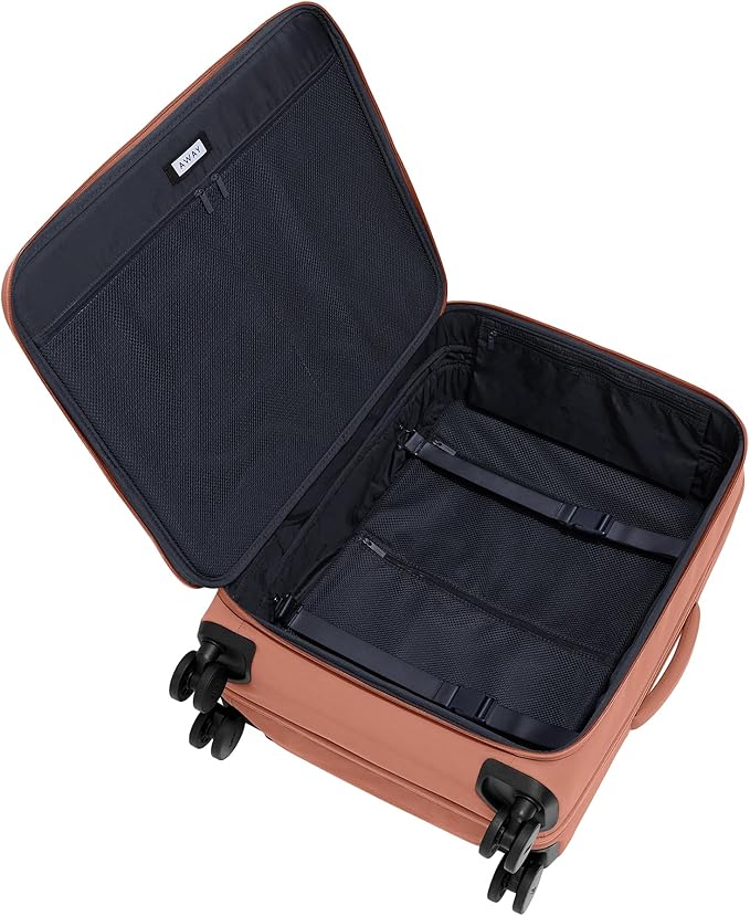 Away Softside Medium Checked Suitcase, 26 Inch Lightweight, Expandable Luggage For Men & Women, Durable Nylon Exterior, TSA Approved Lock, Ideal For Trips 1-2 Weeks, Clay Pink