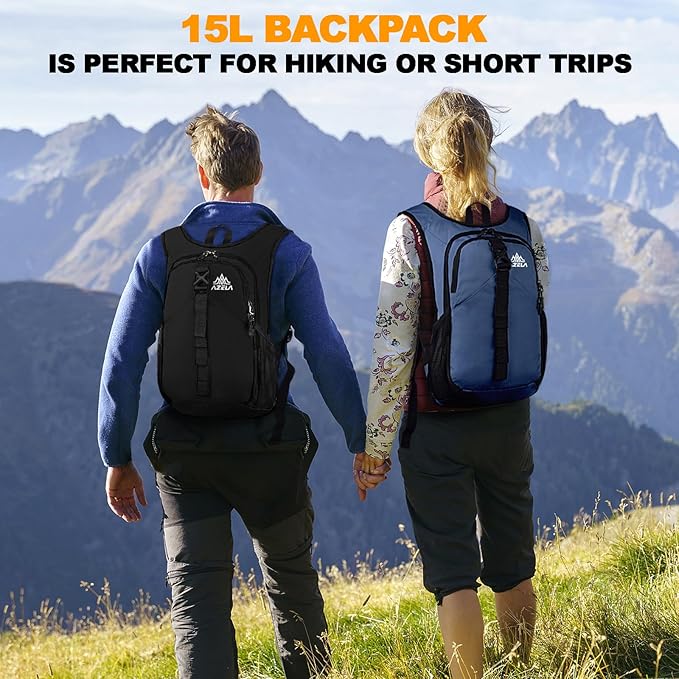 Seektop 15L Small Hiking Backpack for Women Men, Lightweight Hiking Packable Daypack with Phone Pocket for Travel Camping (Dark Blue)