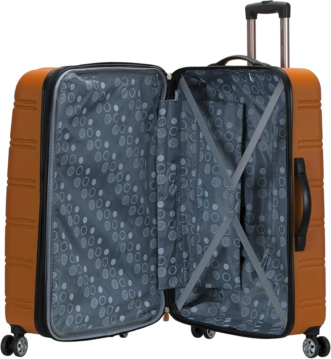 Rockland Melbourne Hardside Expandable Luggage with Spinner Wheels, Orange, 2 Piece (20/28)