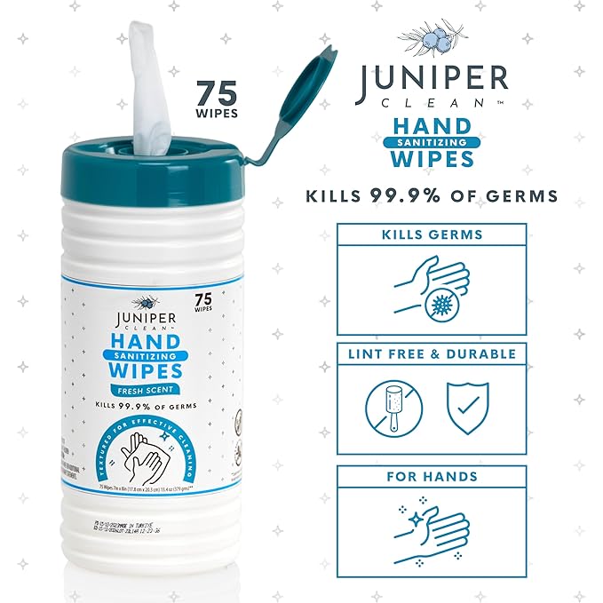 6 Pack Canister Hand Sanitizing Wipes, Alcohol Free 450 Count Canister Disposable Hand Sanitizer Wipes, Fresh Scent, Lint Free & Durable