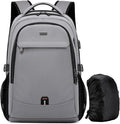 DUSLANG 17 Inch Laptop Backpack for Travel Water Resistant College Backpack for Men/Women Laptop Bag with USB Charging Port and Rain Cover,light grey