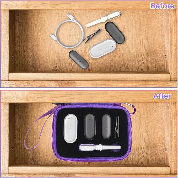 YouKnow Hard Case Compatible with PLAUD NotePin AI Voice Recorder - with Custom Foam Insert Holds Recorder, Magnetic Pin, Clip, Dock, Wristband & Cable (Case Only) (Galaxy)