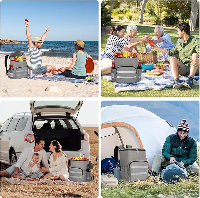 Backpack Cooler - 54 Cans Large Capacity Insulated Leak Proof Lunch Backpack for Men & Women, Soft Cooler Bag for Picnic Camping Beach Hiking Travel Office