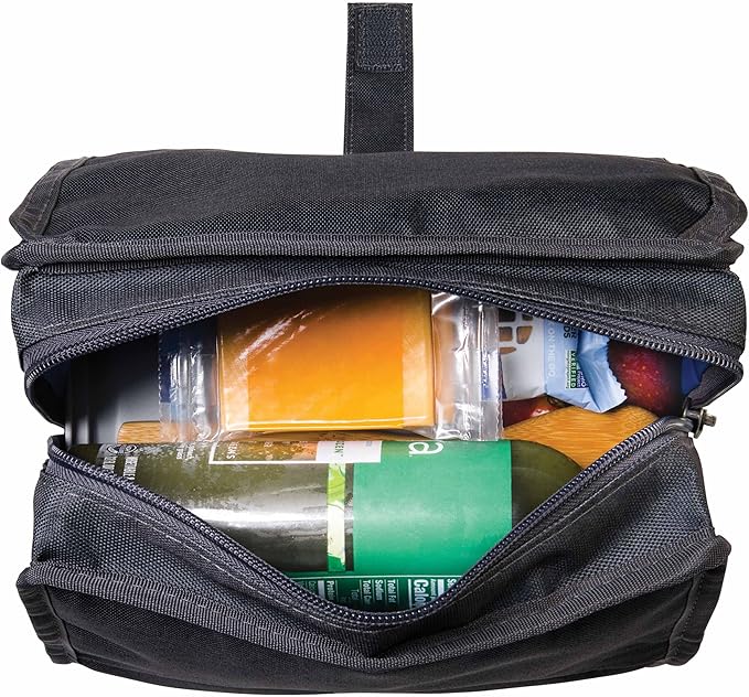 Packit® Freezable Lunch Bag, City Charcoal, Built with ECOFREEZE® Technology, Foldable, Reusable, Zip and Velcro Closure with Buckle Handle, Designed for Work Lunches and Fresh Lunch On the Go