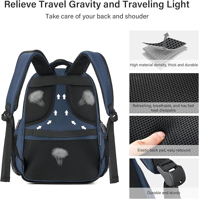 MILADA Travel Backpack For Men Laptop Backpack Women Business Carry On Backpack Airline Approved Fits 16.5 Inch Laptop Bag Work Backpack, Blue