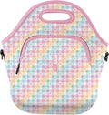 Sok It LunchTote Zippered Bag Insulated Neoprene Caddy (Gingham Flowers, X-Large 6.5 Quart Lunch Tote)