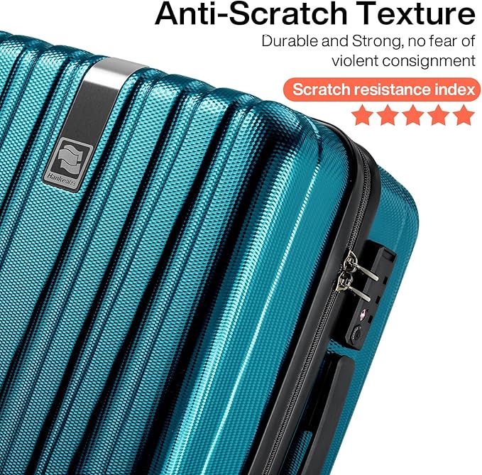 Hanke Luggage Sets 2 piece Carry On Luggage with Wheels PC Hard Shell Suitcases Lightweight Checked Travel Luggage Large Travel Suitcase Woman Men 20/29 Inch(Caribbean Blue)