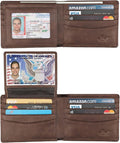 Wallet for Men-Genuine Leather RFID Blocking Bifold Stylish Wallet With 2 ID Window