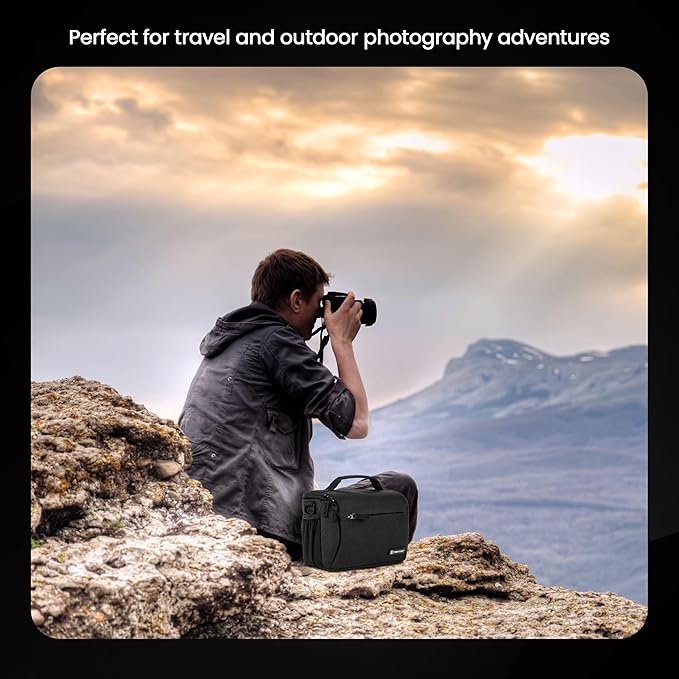 Tamrac Jazz 50 v2.0 Camera Bag for Photographers, Camera Case for Photography Accessories, Shoulder Bag for DSLR and Mirrorless Cameras, Crossbody Camera Bag, Travel Camera Carrying Case – Black