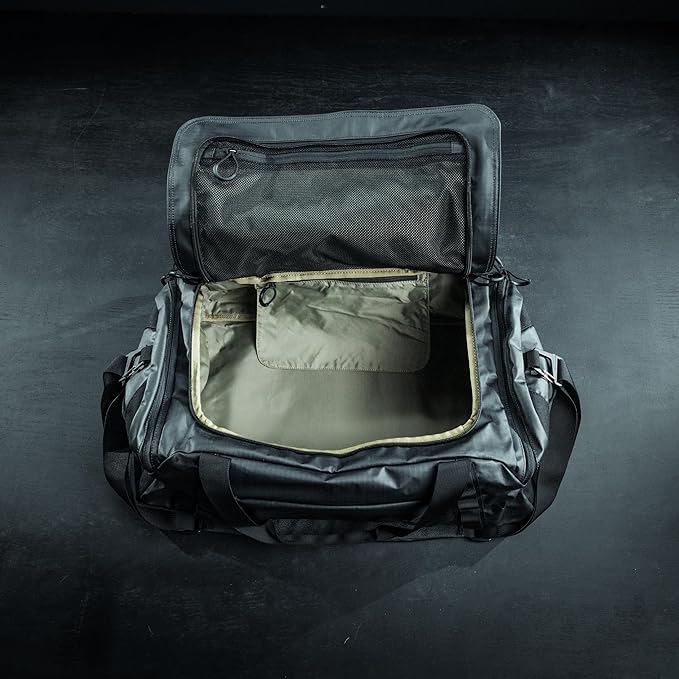 Eberlestock Hyllus Duffel Bag for Men - Durable, Water-Resistant, Small Men's Duffle Bag with Zipper Pockets, Ideal for Travel & Gym, Tactical Gear Bag, Hunting, Fishing, Camping - Military Green, 65L
