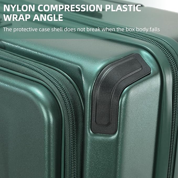 Premium Carry On Luggage, 29 Inch Top Opening Aluminum Frame Airline Approved ABS+PC Hard Shell Suitcases with Silent Wheels, TSA Lock, Front Pocket & Wet-dry Separated Six-piece set