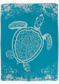 Sand Cloud Extra Large Turkish Beach Towel - Free 100% Organic Cotton Yarn Quick Dry for Beach, Picnic, Blanket or Bath As Seen on Shark Tank Marine Life (Crush Turtle Teal)