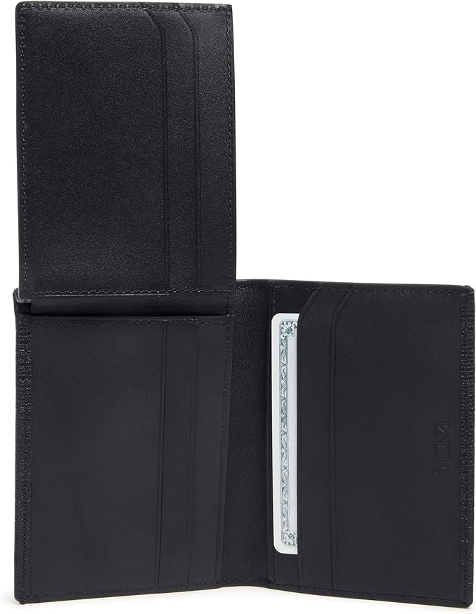 TUMI - Nassau L-Fold - Card Holder Wallet for Men & Women - With ID Window - Nappa Leather Material -Embossed Black