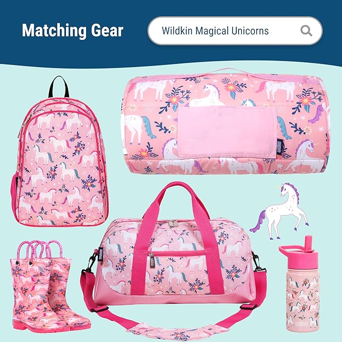 Wildkin Kids Insulated Lunch Box – Durable and Reusable for School & Travel - Magical Unicorns