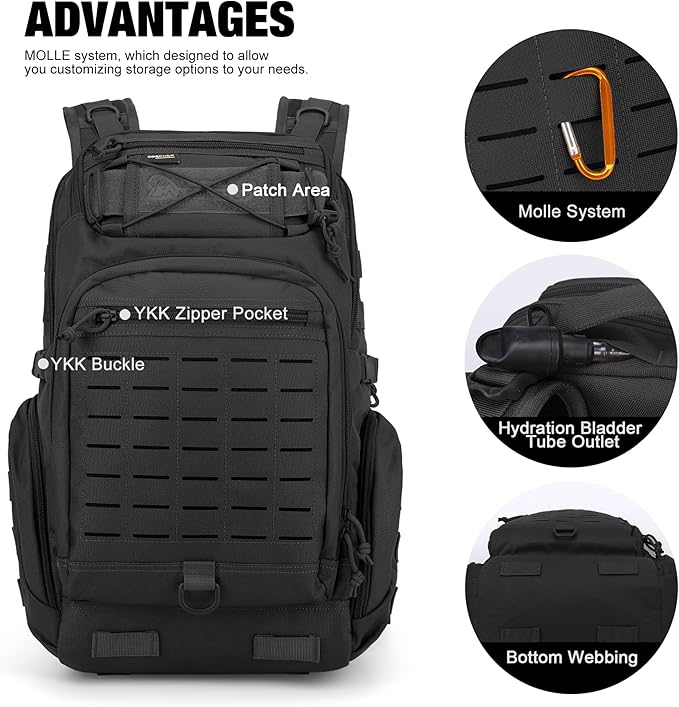 Mardingtop 30L Molle Military Backpack, Tactical Backpack for Men, Cordura Backpack for Hiking,Camping,Trekking