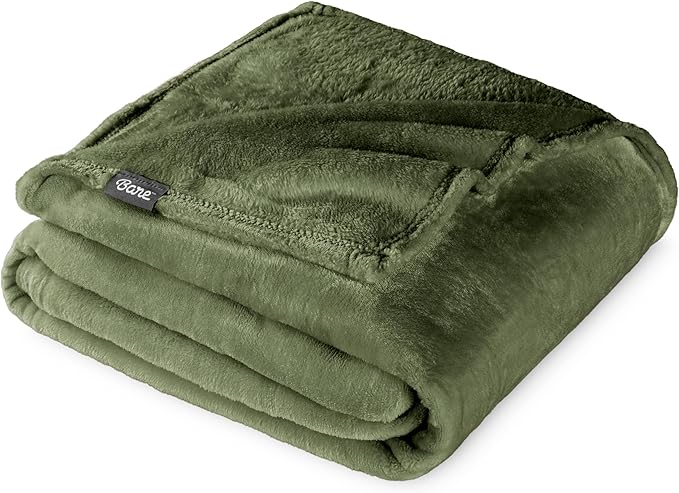 Bare Home Fleece Blanket - King Size - Ultra-Soft Lightweight for Bed, Sofa, and Couch - Luxury Microplush - Cozy Warm Blanket (King, Cypress)