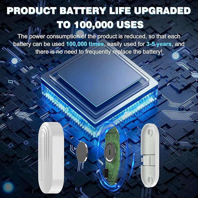 SanJie Door Chimes When Door Opens for Home - Door Alarm with Chime Adjustable Volume,5 Magnetic Door Sensors & 2 Plug-in Receivers - Door Open Chime - Indoor Range 500ft 2 Receivers + 5 Sensors