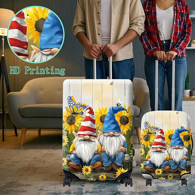 Luggage Cover Plus - Suitcase Protector with Concealed Zipper, Washable Elastic Cloth, Dustproof, Anti-Scratch for 26-28 inch Luggage (L)