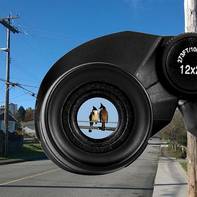 Occer 12x25 Compact Binoculars for Adults and Kids, Large Eyepiece Waterproof Binocular with Low Light Vision,High Powered Easy Focus Binoculars for Bird Watching,Outdoor Hunting,Travel,Sightseeing