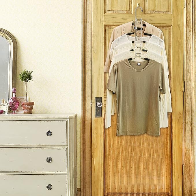 Nature Smile No Shoulder Bump Multiple Sweater Coat Clothes Hangers,Multi Layers Space Saving T Shirt Blouse Rack,(2 Pack Black Color)