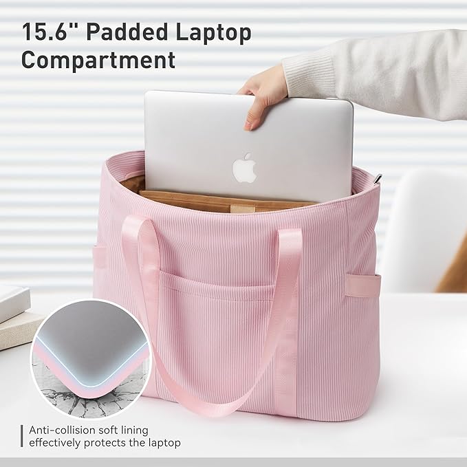 Tote Bag for Women with Zipper, Travel Tote Bags with Compartments Large Shoulder Bag Handbag for Gym Work School