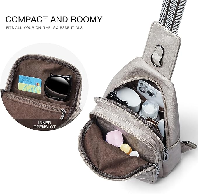 Sling Bag For Women Fanny Pack Crossbody Travel Shoulder Belt Bags Tote Backpack Purse Faux Leather
