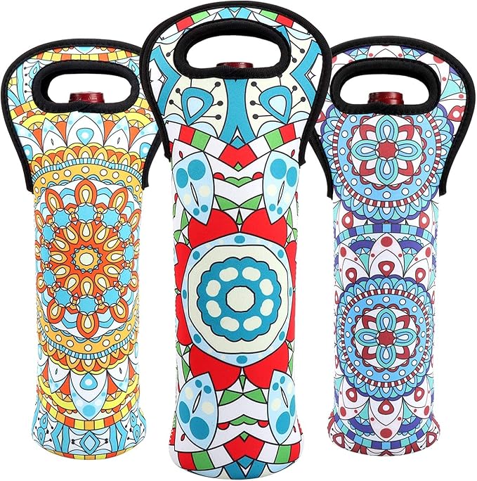 Neoprene Wine Tote Insulated Bag Single Bottle Wine Carrier Built Wine Bottle Holder for Travel