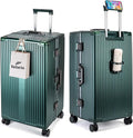 feilario 30in Super Large Captain Aluminum Frame Hardside Spinner Wheels Luggage, Removable Wheels Zipperless Checked Suitcase with Cup Holder/Phone Holder