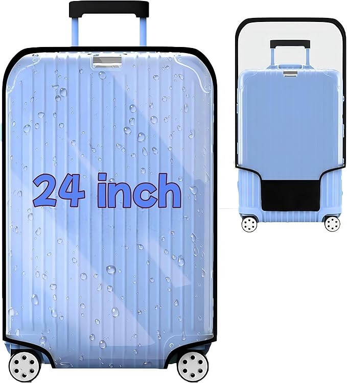 Suitcase Covers Clear Luggage Cover for 20"/24"/28"/30" Baggage Covers Waterproof Dustproof and Anti-scratch (24inch)