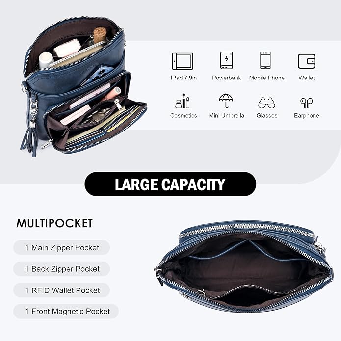 Crossbody Purse for Women,Lightweight Medium Crossbody Bag Soft Leather Women's Shoulder Handbags with Tassel