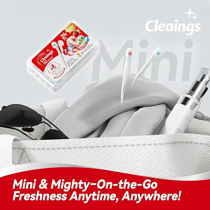cleaings® Mini Disposable Toothbrush Set with Toothpaste – Travel Essentials, Portable Toothbrush for Women & Men, Camping, Road Trip, Vacation, 24 Count-Mix Flavor（Pack of 1）