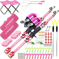 DaddyGoFish Kids Fishing Pole - Rod Reel Combo Tackle Box Starter Set - First Year Small Gear Kit for Boys Girls Toddler Youth Age Beginner Little Children