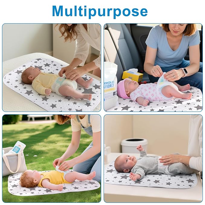 Accmor Baby Diaper Changing Pad, 27" x 20" Waterproof Baby Changing Mat, Wipeable Portable Diaper Changing Pad for Travel