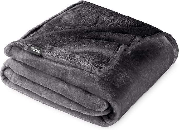 Bare Home Fleece Blanket - King Size - Ultra-Soft Lightweight for Bed, Sofa, and Couch - Luxury Microplush - Cozy Warm Blanket (King, Forged Iron Grey)