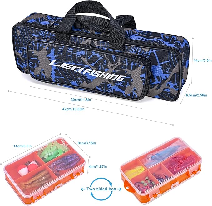 LEOFISHING 170cm/5.6ft Kids Fishing Rod Set Portable Telescopic Kids Fishing Poles with Collasible Chair Fishing Net Carrier Bag and Full Kits for Boys and GirlsBeginner and Youth