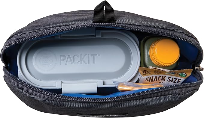 PackIt® Freezable Snack Bag, City Charcoal, Built with ECOFREEZE® Technology, Foldable, Reusable, Zip Closure, Designed For Keeping Snakcs Fresh On the Go, and Adults of all Ages