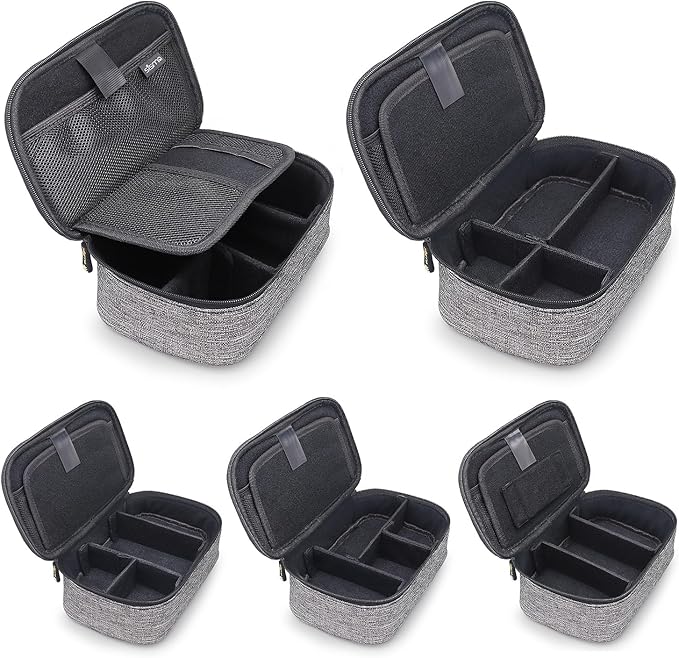 sisma Electronics Cords Organizer Tech Accessories Storage Case Travel Small Carrying Bag for Charging Cables Adapter USB Plugs Power Cord Leads - Grey 1680d