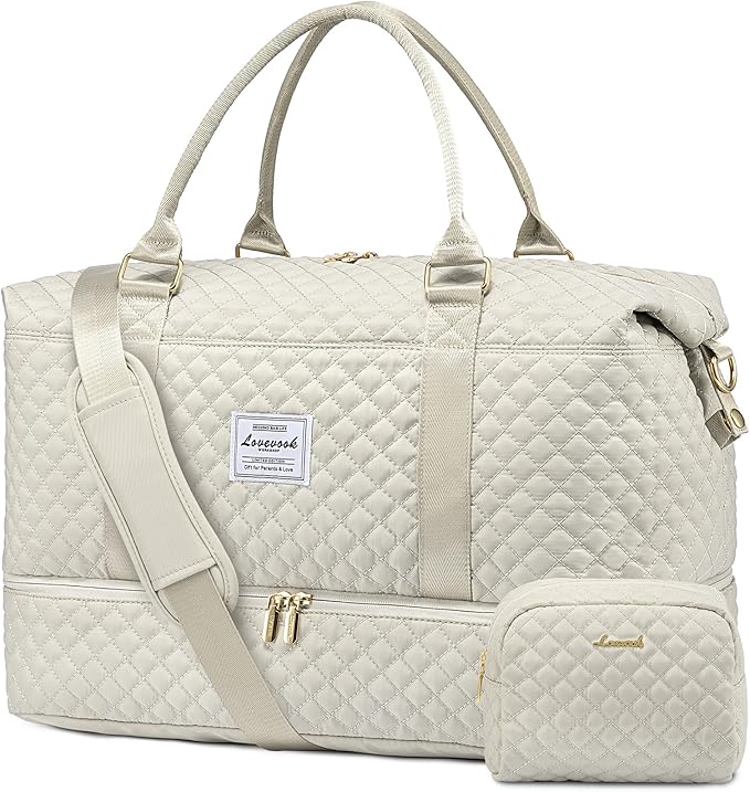 LOVEVOOK Travel Duffle Bag,Weekender Bags for Women with Shoe Compartment，Carry on Overnight Bag with Toiletry Bag,Gym Duffel Bag with Wet Pocket, Hospital Bags for Labor and Delivery